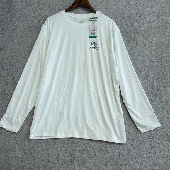 NEW Hang Ten Men's XL White Long Sleeve Shirt UPF 50+ Quick Dry - Picture 2 of 9